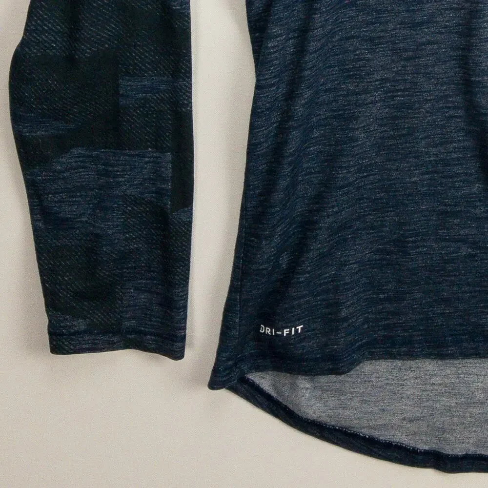 Nike Illinois Illini Hooded Tee Men’s Small Blue Dri-FIT Athletic Classic Logo